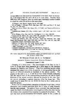 On the Relative Positions and Intensities of Lines in X-ray Spectra (1920)(en)(10s)