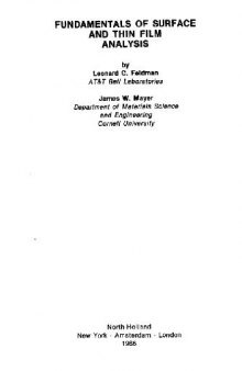 Основы анализа поверхности и тонких пленок
