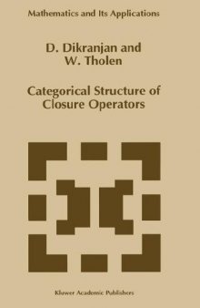 Categorical structure of closure operators with applications to topology, algebra, and discrete mathematics