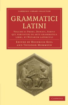 Grammatici Latini, Volume 4 (Cambridge Library Collection - Linguistics)