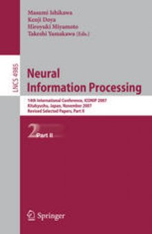 Neural Information Processing: 14th International Conference, ICONIP 2007, Kitakyushu, Japan, November 13-16, 2007, Revised Selected Papers, Part II