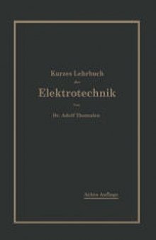 Kurzes Lehrbuch der Elektrotechnik