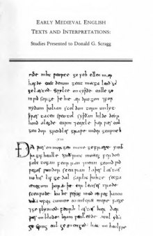 Early Medieval English Texts and Interpretations: Studies Presented to Donald G. Scragg (Medieval and Renaissance Texts and Studies)