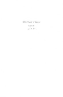 213A: Theory of Groups