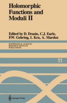 Holomorphic Functions and Moduli II: Proceedings of a Workshop held March 13–19, 1986