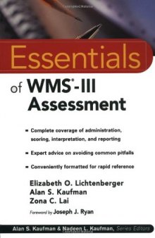 Essentials of WMS(r)-III Assessment (Essentials of Psychological Assessment Series)