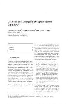 Supramolecular Chemistry : Concepts and Perspectives