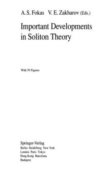 Important developments in soliton theory
