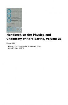 Handbook on the Physics and Chemistry of Rare Earths