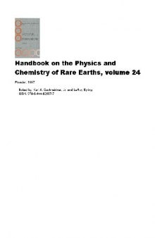 Handbook on the Physics and Chemistry of Rare Earths