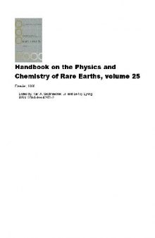 Handbook on the Physics and Chemistry of Rare Earths, Volume Volume 25 