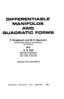 Differentiable manifolds and quadratic forms