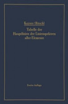 Tabelle der Hauptlinien der Linienspektren aller Elemente nach Wellenlänge geordnet