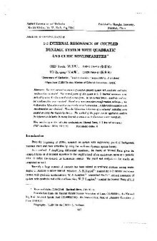 Internal Resonance of Coupled Dynamic System with Quadratic and Cubic Nonlinearities