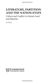 Literature, Partition and the Nation-State: Culture and Conflict in Ireland, Israel and Palestine (Cultural Margins)
