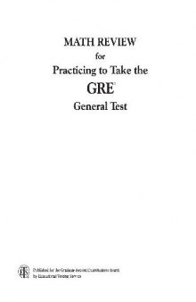 Math Review for Practicing to Take the GRE General Test