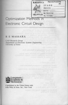 Optimization Methods in Electronic Circuit Design