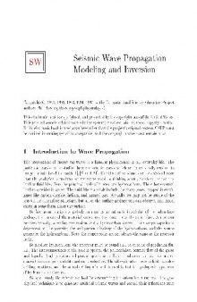 Seismic wave propagation, modeling and inversion (Comp. science education project)