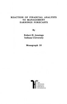 Reaction of Financial Analysts to Management Earnings Forecasts