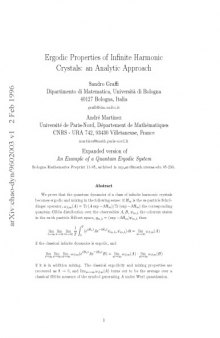 Ergodic Properties of Infinite Harmonic Crystals: an Analytic Approach