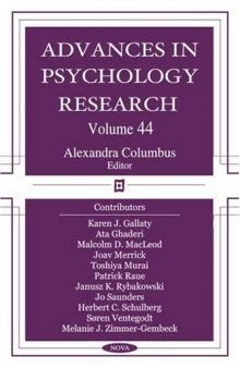 Advances in Psychology Research Volume 44