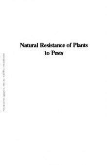 Natural Resistance of Plants to Pests. Roles of Allelochemicals