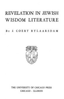 Revelation in Jewish Wisdom Literature