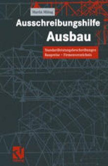 Ausschreibungshilfe Ausbau: Standardleistungsbeschreibungen — Baupreise — Firmenverzeichnis