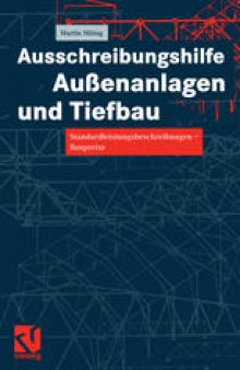 Ausschreibungshilfe Außenanlagen und Tiefbau: Standardleistungsbeschreibungen — Baupreise