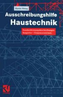 Ausschreibungshilfe Haustechnik: Standardleistungsbeschreibungen — Baupreise — Firmenverzeichnis