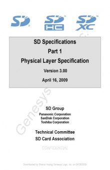SD Specifications Part 1: Physical Layer Specification Ver3.00