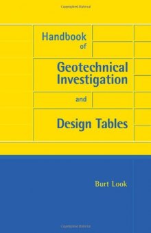 Handbook of geotechnical investigation and design tables