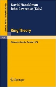 Handelman, Lawrence.Ring Theory Waterloo 1978 Proceedings University of Waterloo, Canada 12-16 June 1978