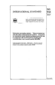 ISO 9542:1988, Information processing systems - Telecommunications and information exchange between systems - End system to Intermediate system routeing ... for providing the connectionless-mode network service