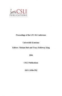 Proceedings of the LFG 06 Conference