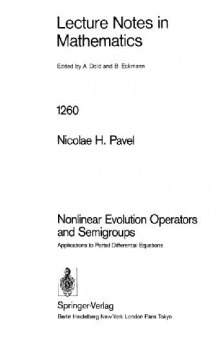 Nonlinear Evolution Operators and Semigroups: Applications to Partial Differential Equations