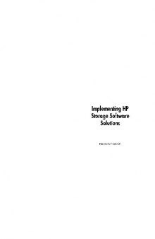 HP, Implementing Hp Software Storage Solutions Training Lab Guide