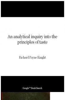 An analytical inquiry into the principles of taste