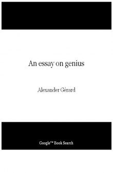 An essay on genius