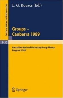 Groups. Canberra 1989