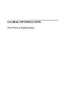 GLOBAL OPTIMIZATION From Theory to Implementation Edited