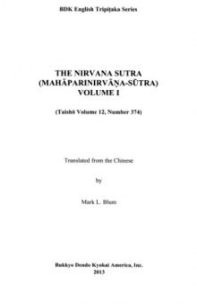 The Nirvana Sutra (Mahaparinirvana-sutra)