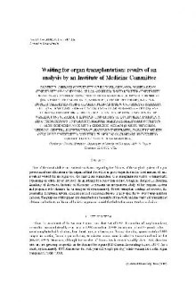 Waiting for organ transplantation results of an analysis by an Institute of Medicine Committee