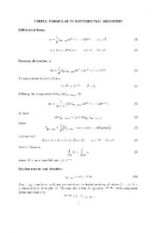 Formulae for differential geometry