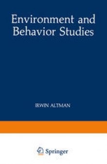 Environment and Behavior Studies: Emergence of Intellectual Traditions