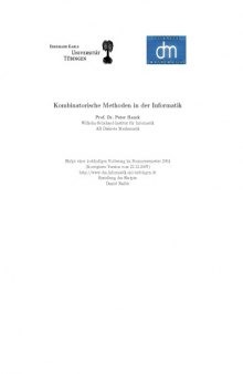 Kombinatorische Methoden in der Informatik [lecture notes]