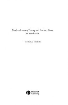 Modern Literary Theory and Ancient Texts: An Introduction