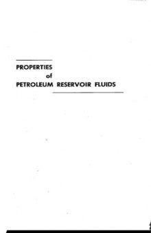 Properties of Petroleum Reservoir Fluids
