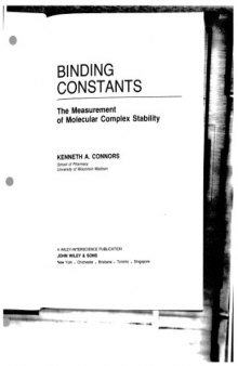 Binding Constants: The Measurement of Molecular Complex Stability