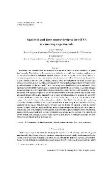 Factorial and time course designs for cDNA microarray experiments